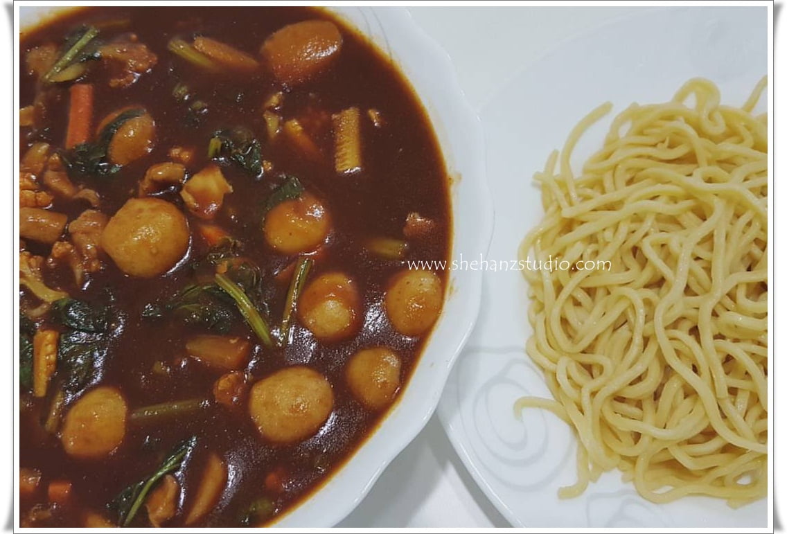 resipi mee hailam simple, sedap 2