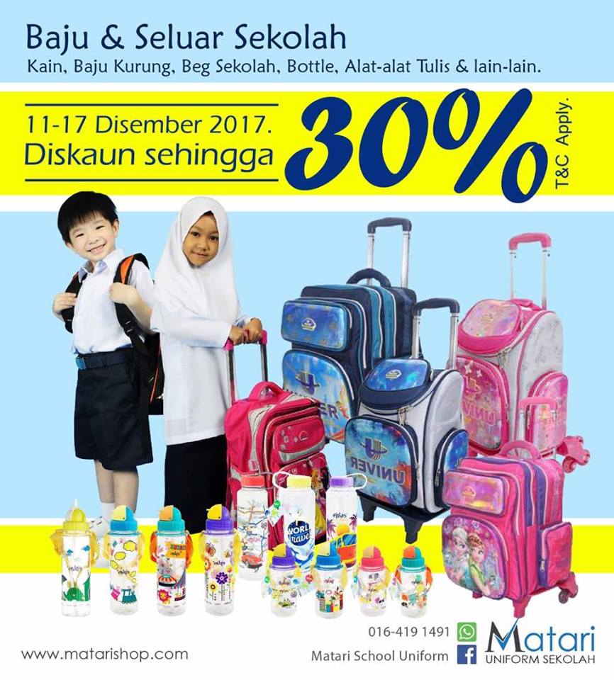 BELI KELENGKAPAN SEKOLAH DI MATARI SHOP, PAKAIAN SERAGAM KOKURIKULUM PUN ADA DI SINI 3