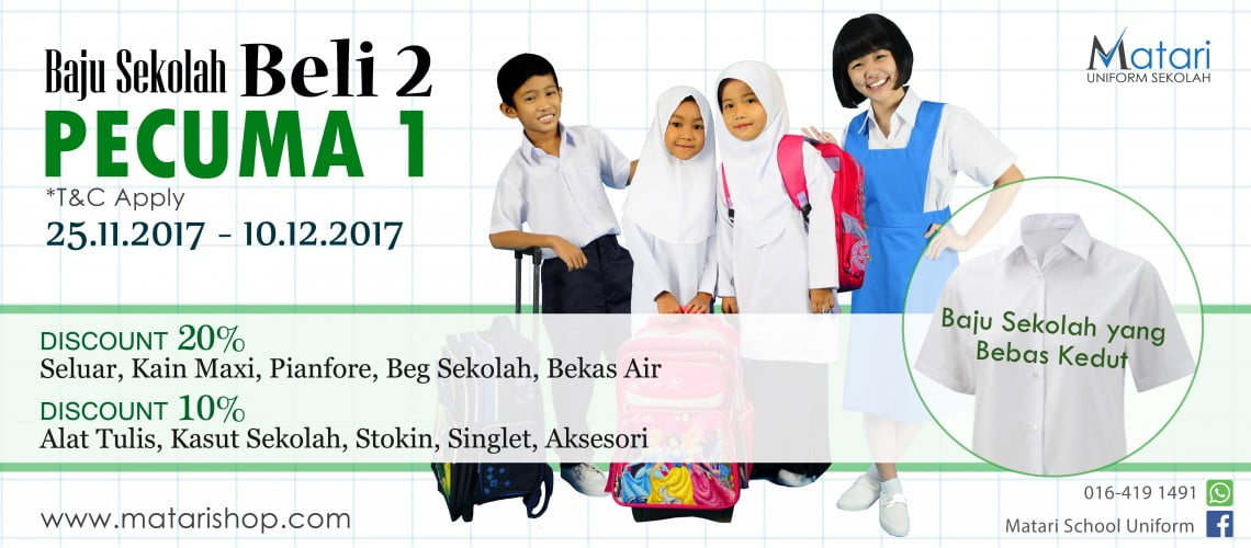 NAK BELI BAJU SEKOLAH BEBAS KEDUT (WRINKLE-FREE) MATARI SHOP KAN ADA (10)