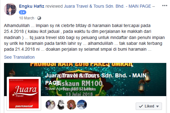 Juara Travel Pakej Umrah dan Haji Terbaik (1)