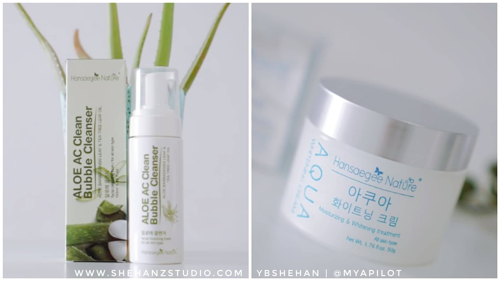ALOE AC CLEAN BUBBLE CLEANSER & AQUA WHITENING CREAM HANSAEGEE NATURE REVIEW (0)