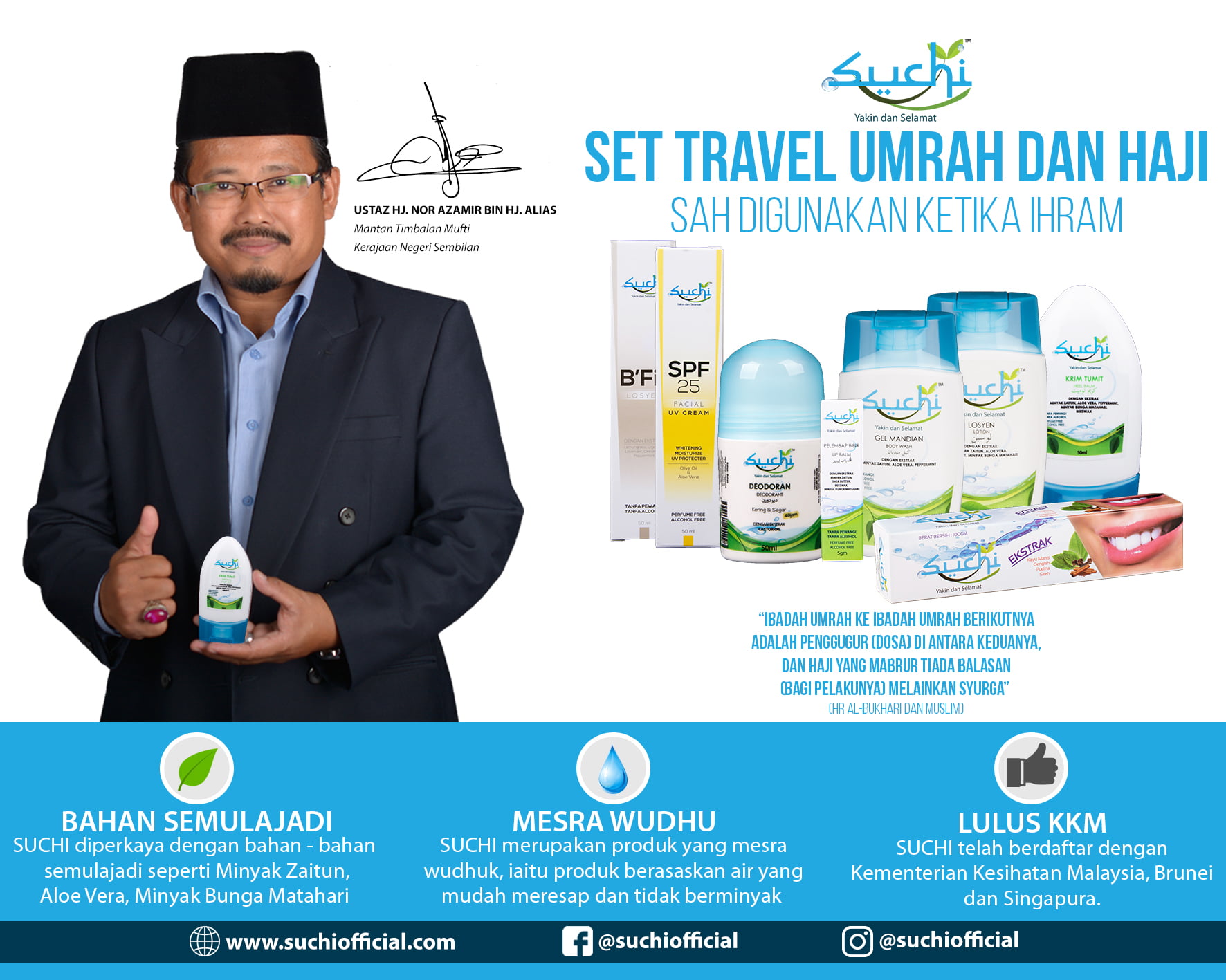 SUCHI - KOSMETIK PENJAGAAN DIRI KETIKA HAJI DAN UMRAH MENAMBAT HATIKU