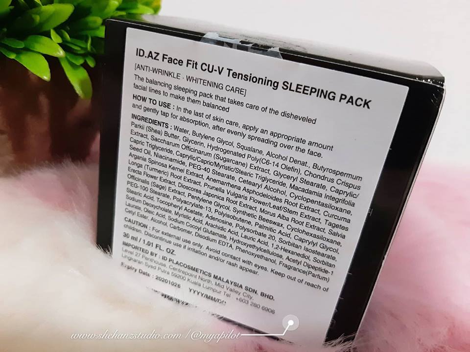 ID.AZ FACE FIT CU-V TENSIONING SLEEPING PACK - MY FIRST IMPRESSION 1