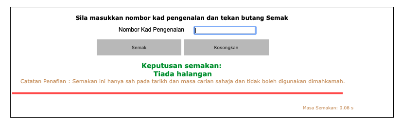 CARA SEMAK STATUS BLACKLIST